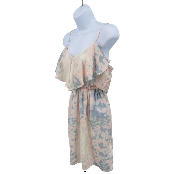 Kimchi Blue Tie-Dye Marble Above Knee Dress WMNS S Vneck Overlay Keyhole Straps - Picture 2 of 10